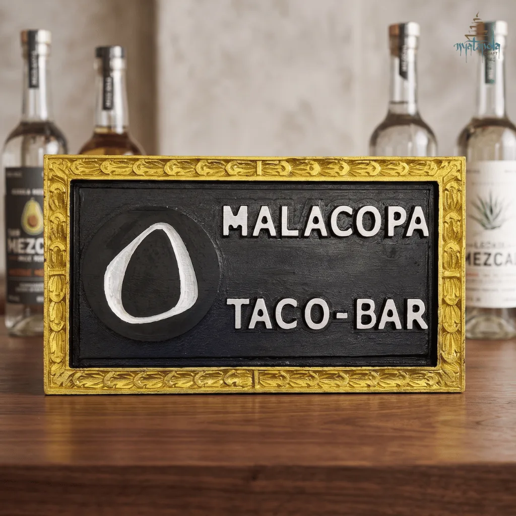 Custom carved wooden name plate