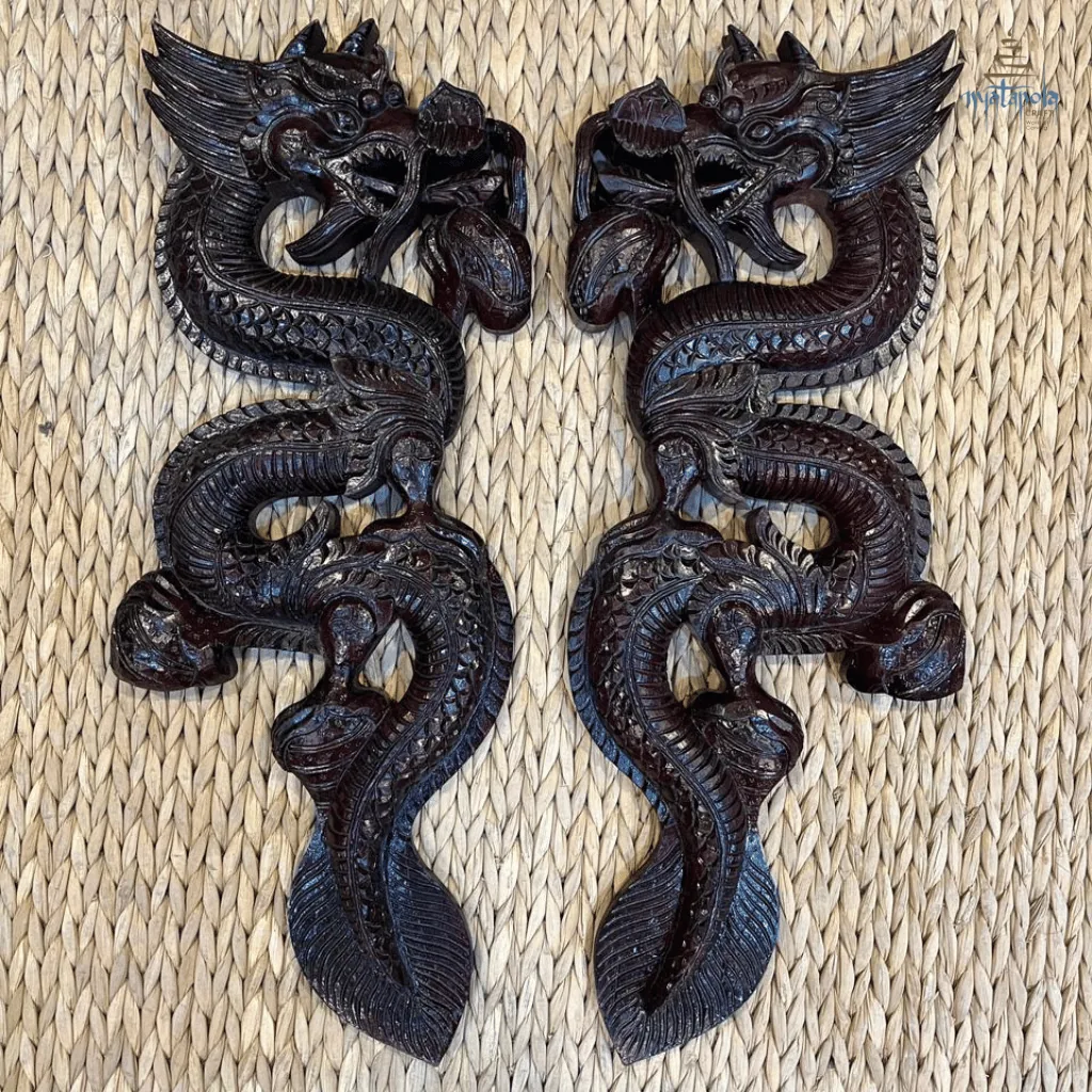 Carved dragon wall hangings