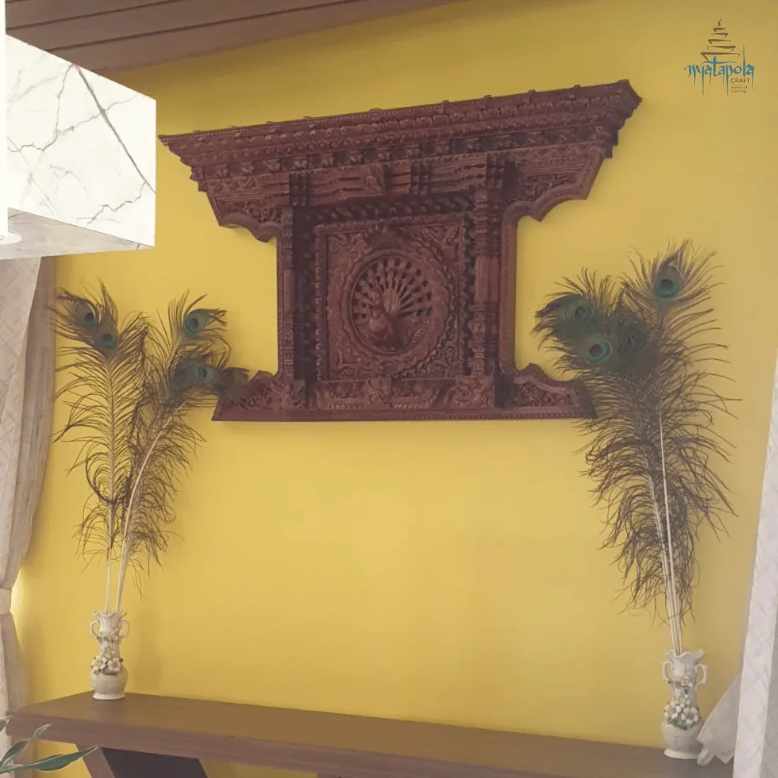 A carved piece in a customer’s space